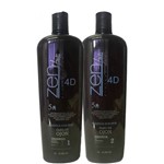 Escova Progressiva Zen Hair Plástica dos Fios 5x 4d 2x1l 2x1000ml