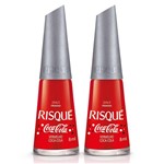 Ficha técnica e caractérísticas do produto Esmalte Risqué Coca-Cola Vermelho Coca-Cola 8ml C/ 2un.