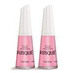 Ficha técnica e caractérísticas do produto Esmalte Risqué Rosas Natural Pop Rosé 8ml C/ 2un.
