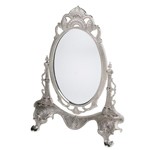 Espelho 30cm de Vidro com Moldura de Zamac Silver Plated Marrocos Lyor - L3509 - Lyor Classic