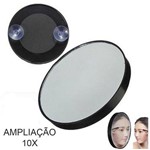 Ficha técnica e caractérísticas do produto Espelho 13 Cm Lente Aumento 10 X Maquiagem Ventosas de Fixação Sobrancelha