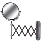 Ficha técnica e caractérísticas do produto Espelho Aumento 300% Dupla Face Sanfonado Expande - Prata