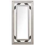 Ficha técnica e caractérísticas do produto Espelho Bisotado com Moldura Prata e Preto Rústico 107x127cm - Decore Pronto