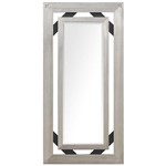 Ficha técnica e caractérísticas do produto Espelho Bisotado com Moldura Prata e Preto Rústico 87x107cm - Decore Pronto