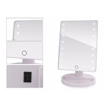 Ficha técnica e caractérísticas do produto Espelho Camarim de Mesa com 16 Led Portatil Articulado Branco (888415)
