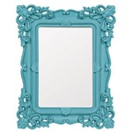 Espelho Classic Design Azul Pequeno - 21,5x16,5 Cm