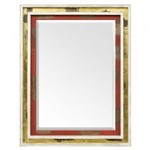 Espelho com Bisotê e Moldura Rústica Colorida 67x87cm - Decore Pronto