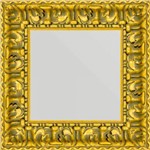 Ficha técnica e caractérísticas do produto Espelho com Moldura Cor Ouro Envelhecido 50x50cm - Decore Pronto