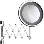 Ficha técnica e caractérísticas do produto Espelho Cosmético de Parede com Braço Sanfonado, Iluminação e Lente de Aumento - Gardie Flex Lux - - CrysBel