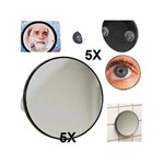 Ficha técnica e caractérísticas do produto Espelho de Aumento 5x Anti Embacante com 2 Ventosas para Banheiro, Maquiagem e Sombrancelha