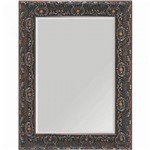 Espelho de Decorativo de Parede com Moldura Marrom e Bisotê 65x85cm - Decore Pronto