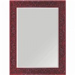 Espelho de Decorativo de Parede com Moldura Vermelha e Bisotê 55x75cm - Decore Pronto