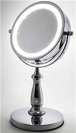 Ficha técnica e caractérísticas do produto Espelho de Mesa Camarim Facial Banheiro Luz Led Aumento 5x Maquiagem 15cm