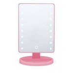 Ficha técnica e caractérísticas do produto Espelho de Mesa com Led para Maquiagem Portatil - Cor Rosa - Bcs