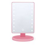 Ficha técnica e caractérísticas do produto Espelho de Mesa com Led para Maquiagem Portatil - Cor Rosa - Rpc