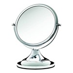 Ficha técnica e caractérísticas do produto Espelho de Mesa Cromado Dupla Face Modelo 10233