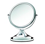Ficha técnica e caractérísticas do produto Espelho de Mesa Cromado Dupla Face Modelo 10257 Cromado Brilhante
