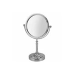 Ficha técnica e caractérísticas do produto Espelho de Mesa Maquiagem Zoom Aumento 2 Lados Redondo