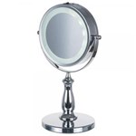 Ficha técnica e caractérísticas do produto Espelho de Mesa Redondo Maquiagem com Aumento 5x - 30CM