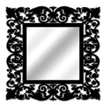 Ficha técnica e caractérísticas do produto Espelho de Parede 14850P Preto 70x70 Art Shop - Preto