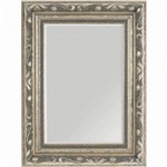 Espelho Decorativo de Parede com Moldura Prata Envelhecida e Bisotê 60x80cm - Decore Pronto