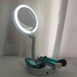 Ficha técnica e caractérísticas do produto Espelho Dobrável com Luz de Led para Maquiar Penteadeira