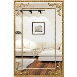 Espelho Grande Clássico com Moldura em Folha de Ouro 130x200cm - Decore Pronto