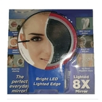 Ficha técnica e caractérísticas do produto Espelho Maquiagem Lupa Aumento 8x Luz Led Com Ventosa
