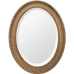 Ficha técnica e caractérísticas do produto Espelho Oval Bisotê 26189 - (66x85cm) Ouro Envelhecido - Ornamental Design