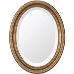 Ficha técnica e caractérísticas do produto Espelho Oval Bisotê 26412 (25x37cm) Ouro Envelhecido - Ornamental Design