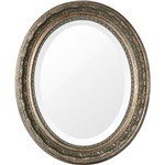 Ficha técnica e caractérísticas do produto Espelho Oval Bisotê 26416 - (41x50cm) Prata Envelhecido - Ornamental Design