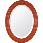Ficha técnica e caractérísticas do produto Espelho Oval Bisotê 26275 (66x85cm) Vermelho Luxo - Ornamental Design