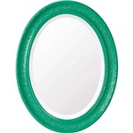 Ficha técnica e caractérísticas do produto Espelho Oval Bisotê 26754 (66x85cm) Verde Esmeralda - Ornamental Design