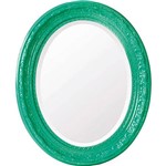 Ficha técnica e caractérísticas do produto Espelho Oval Bisotê 26755 (41x50cm) Verde Esmeralda - Ornamental Design