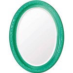 Ficha técnica e caractérísticas do produto Espelho Oval Bisotê 26756 (25x37cm) Verde Esmeralda - Ornamental Design