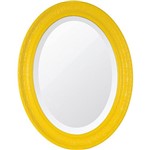 Ficha técnica e caractérísticas do produto Espelho Oval Bisotê 26276 (66x85cm) Amarelo Happy - Ornamental Design