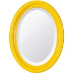 Ficha técnica e caractérísticas do produto Espelho Oval Bisotê 26277 (25x37cm) Amarelo Happy - Ornamental Design