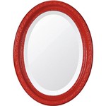 Ficha técnica e caractérísticas do produto Espelho Oval Bisotê 26278 (25x37cm) Vermelho Luxo - Ornamental Design