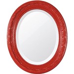 Ficha técnica e caractérísticas do produto Espelho Oval Bisotê 26282 (41x50cm) Vermelho Luxo - Ornamental Design