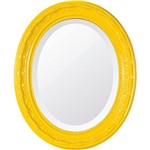 Ficha técnica e caractérísticas do produto Espelho Oval Bisotê 26281 (41x50cm) Amarelo Happy - Ornamental Design