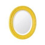 Ficha técnica e caractérísticas do produto Espelho Oval Bisotê Amarelo Happy - M