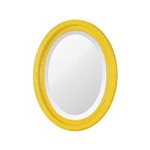 Ficha técnica e caractérísticas do produto Espelho Oval Bisotê Amarelo Happy - P