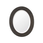 Ficha técnica e caractérísticas do produto Espelho Oval Bisotê Marrom Rustico