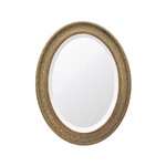 Espelho Oval Bisotê Ouro Envelhecido Grande