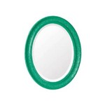 Ficha técnica e caractérísticas do produto Espelho Oval Bisotê Verde Esmeralda - G