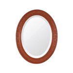 Ficha técnica e caractérísticas do produto Espelho Oval Bisotê Vermelho Luxo - G