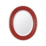 Ficha técnica e caractérísticas do produto Espelho Oval Bisotê Vermelho Luxo - M