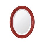 Ficha técnica e caractérísticas do produto Espelho Oval Bisotê Vermelho Luxo - P