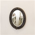 Espelho Oval Ornamental Classic 50cmx41cm Santa Luzia Marrom Rústico