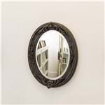 Ficha técnica e caractérísticas do produto Espelho Oval Ornamental Classic 50cmx41cm Santa Luzia Marrom Rústico